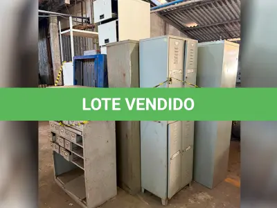 LOTE 058 - EQUIPAMENTOS DIVERSOS (SUCATAS) - ARMÁRIO, ARQUIVOS E ESTANTE EM AÇO